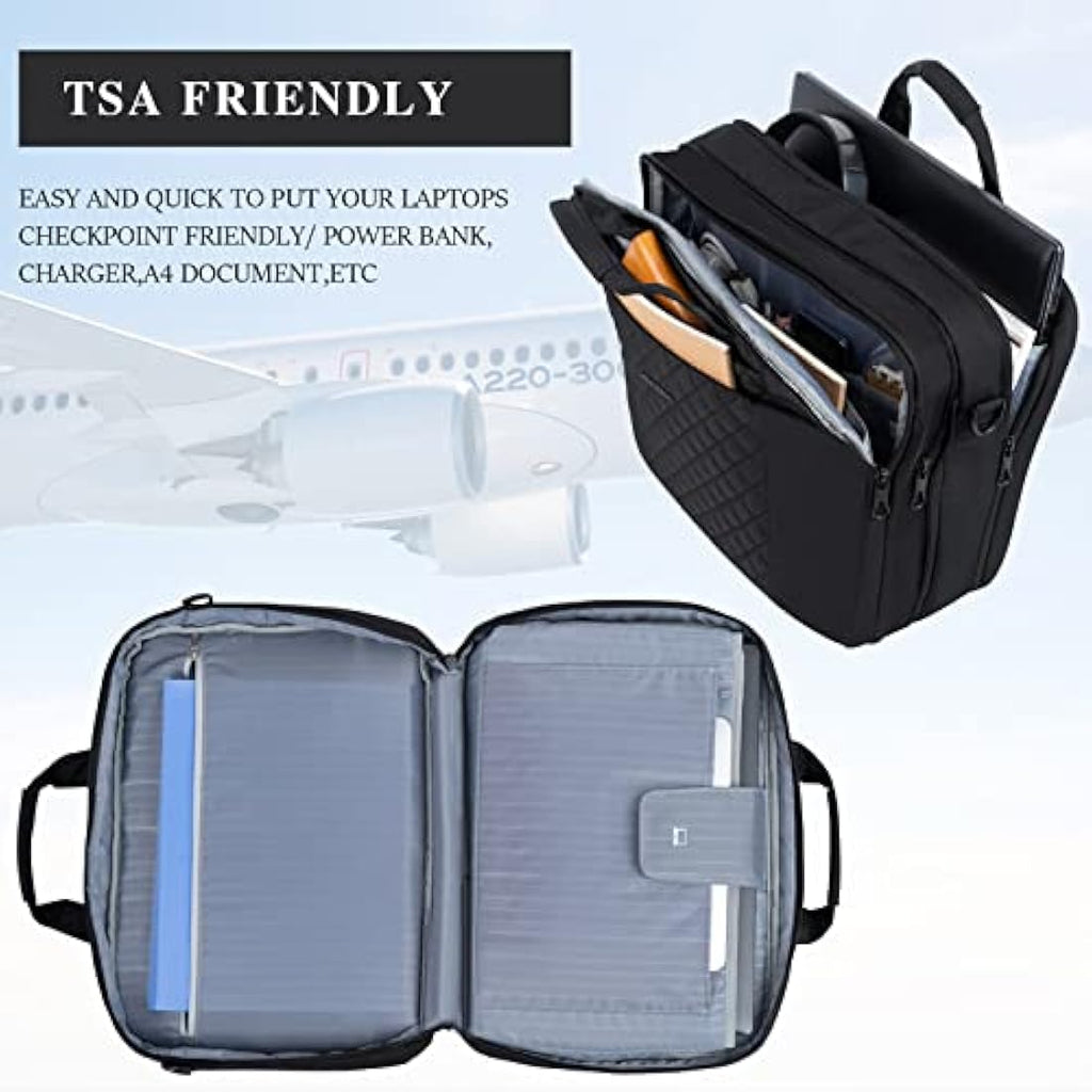 KROSER 17 Inch Laptop Bag | Waterproof Expandable Business Briefcase