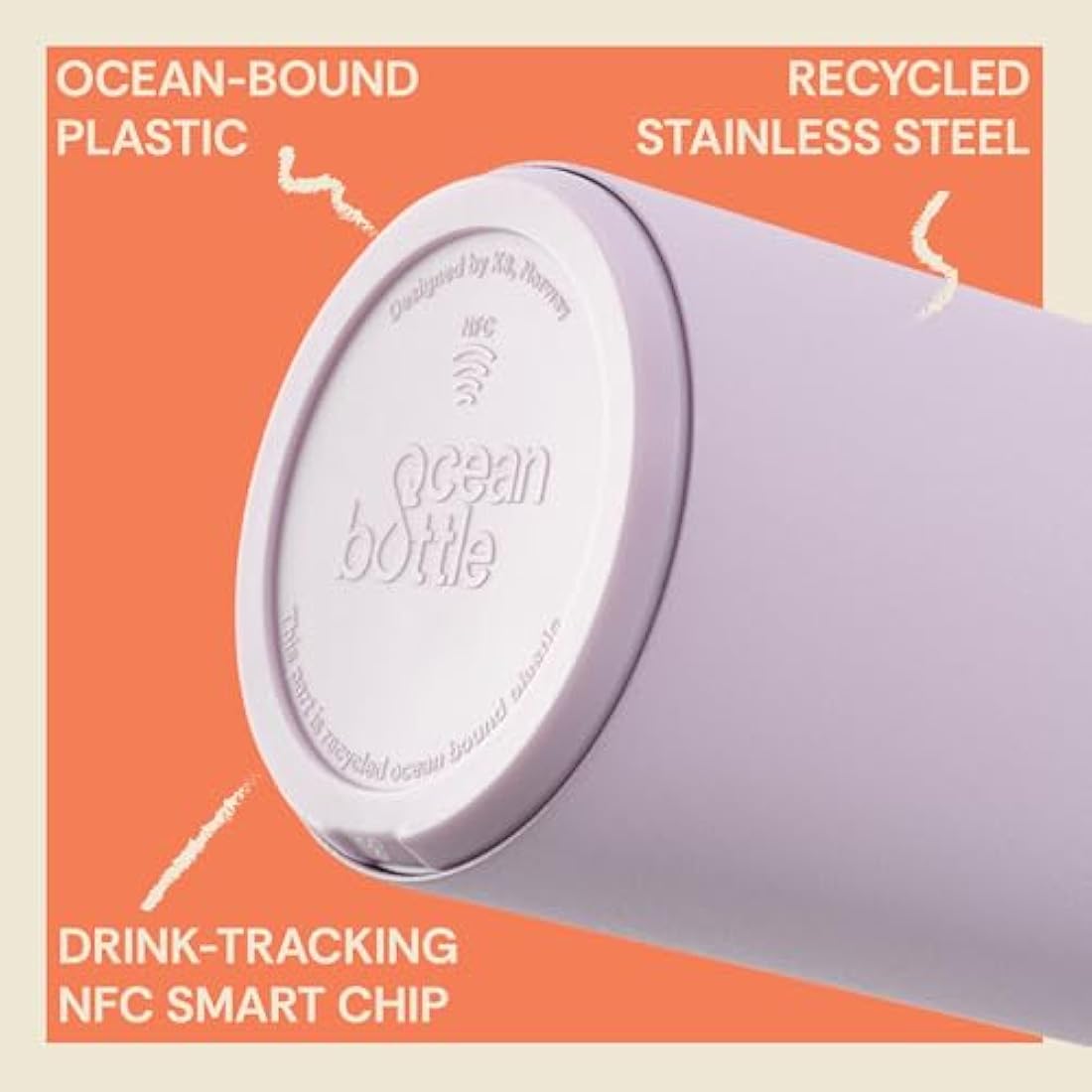 Ocean Bottle Brew Flask – 350ml Recycled Stainless Steel – Lavender