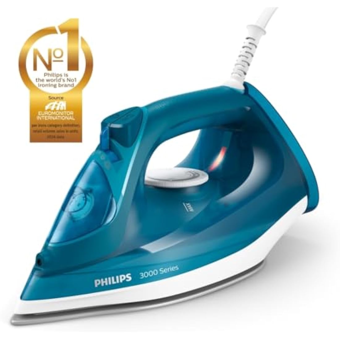 Philips 3000 Series Steam Iron – 2600W Ceramic Soleplate, Blue