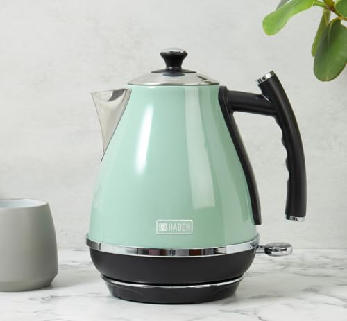 Haden Cotswold Green Electric Kettle – Retro Stainless Steel, 3KW