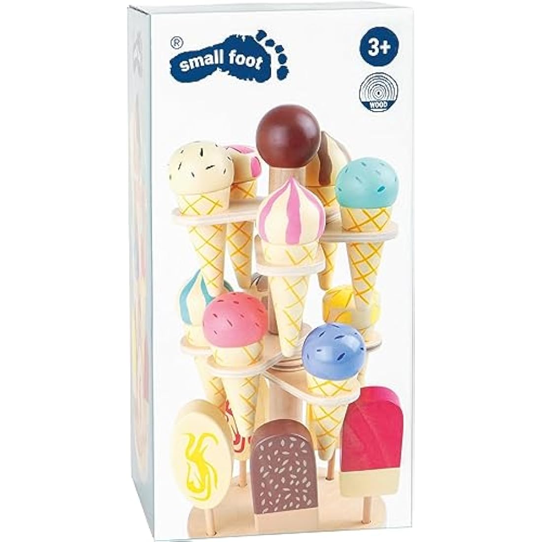 Small Foot Wooden Ice Cream Rack – 15pc Pretend Play Kitchen Set