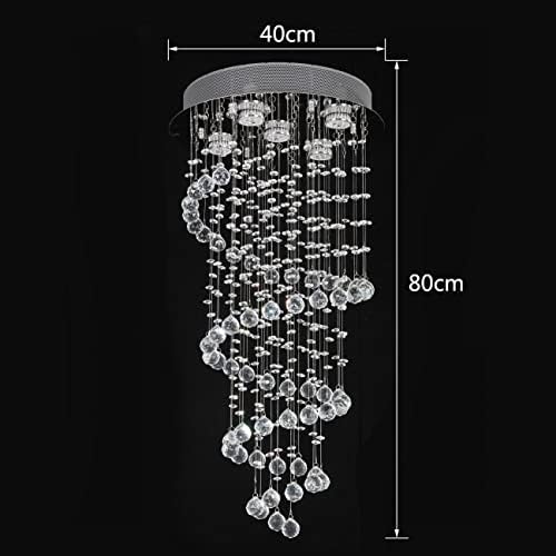 A1A9 Crystal Chandelier – Modern K9 Raindrop Spiral Flush Mount Light