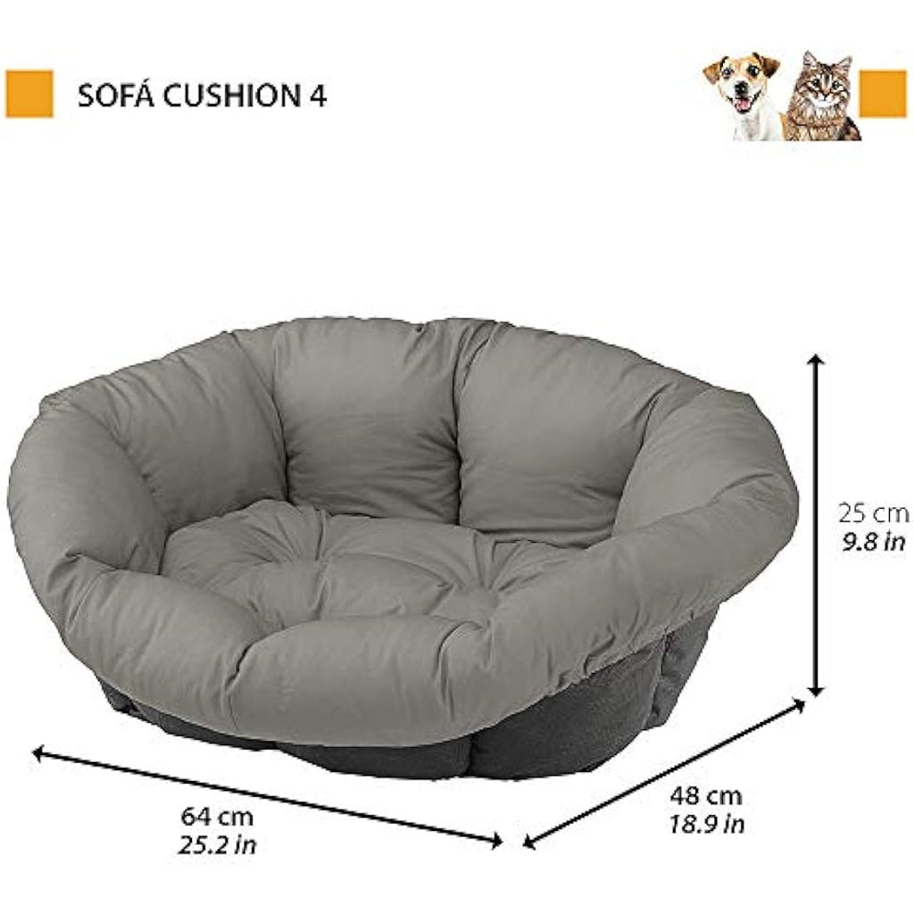 Ferplast Sofà 4 Padded Cotton Cushion – Washable Pet Bed Cover, Brown