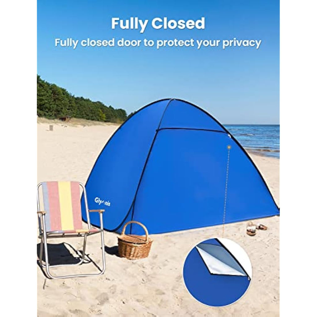 Glymnis Pop Up Beach Tent | UPF 50+ UV Sun Shelter with Zipper Porch