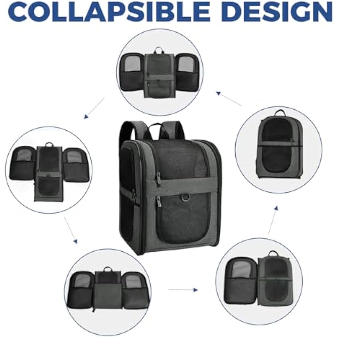 Apollo Walker Pet Carrier Backpack – Large Cat and Dog Travel Bag, Gray
