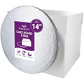 Culpitt 14" Round Silver Cake Drum and 12" Tall White Box Combo Set
