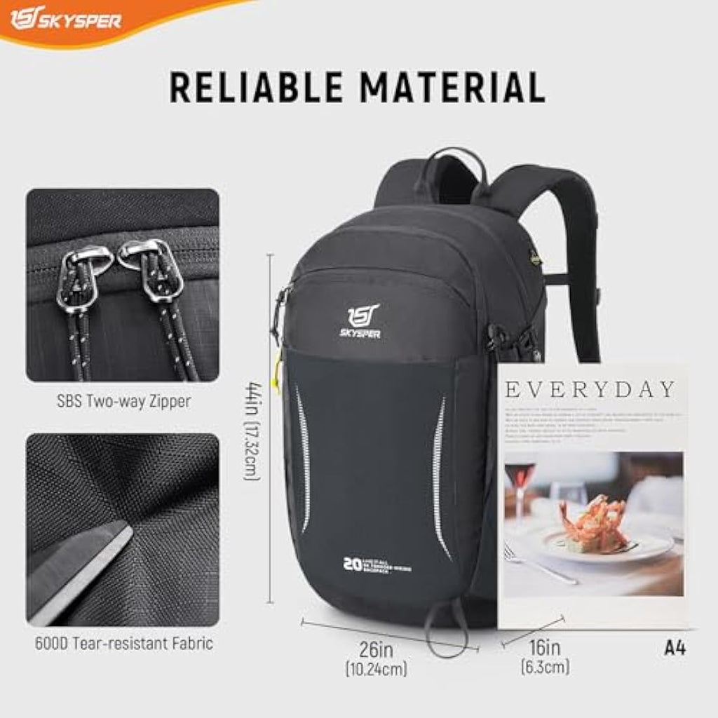 SKYSPER 20L Hiking Backpack | Lightweight Water-Resistant Travel Daypack