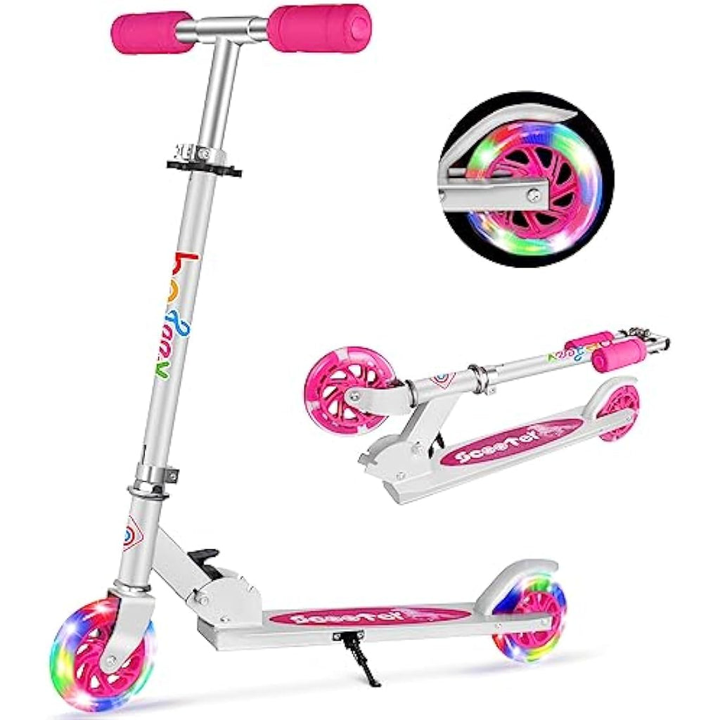 BELEEV V1 Kids Folding Kick Scooter | 2-Wheel Light Up Scooter for Ages 3-12