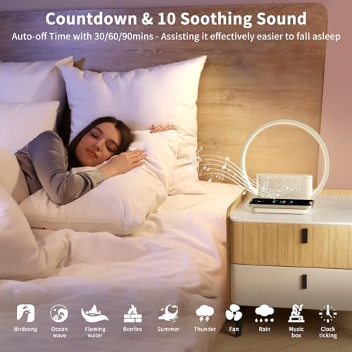 Blonbar Bedside Lamp | Sunrise Alarm Clock with 10W Wireless Charger