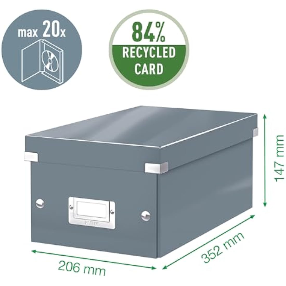 Leitz Click and Store Storage Box – Blue Collapsible Office Organizer