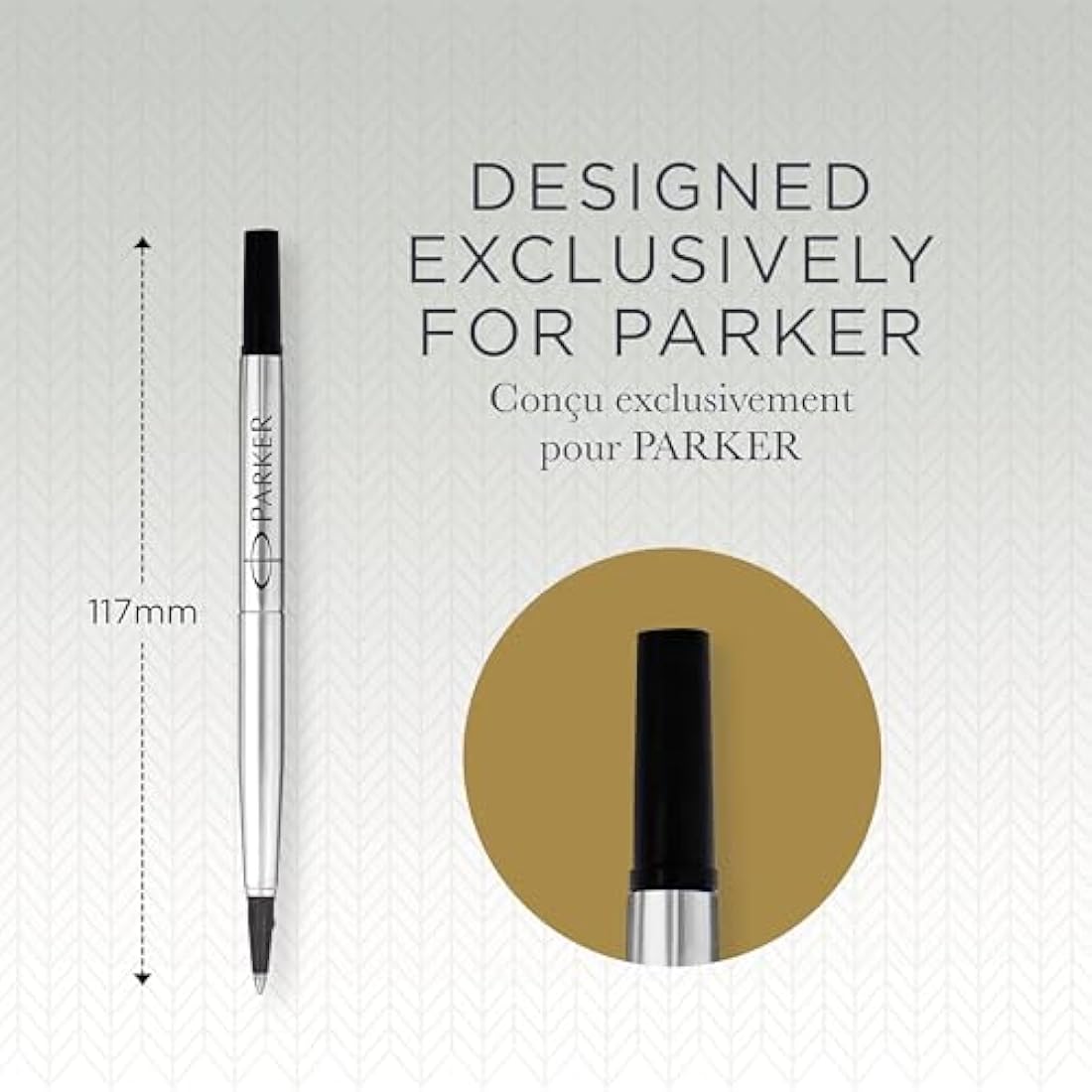 Parker Rollerball Pen Refills | Medium Point Black Quink Ink | 2 Count