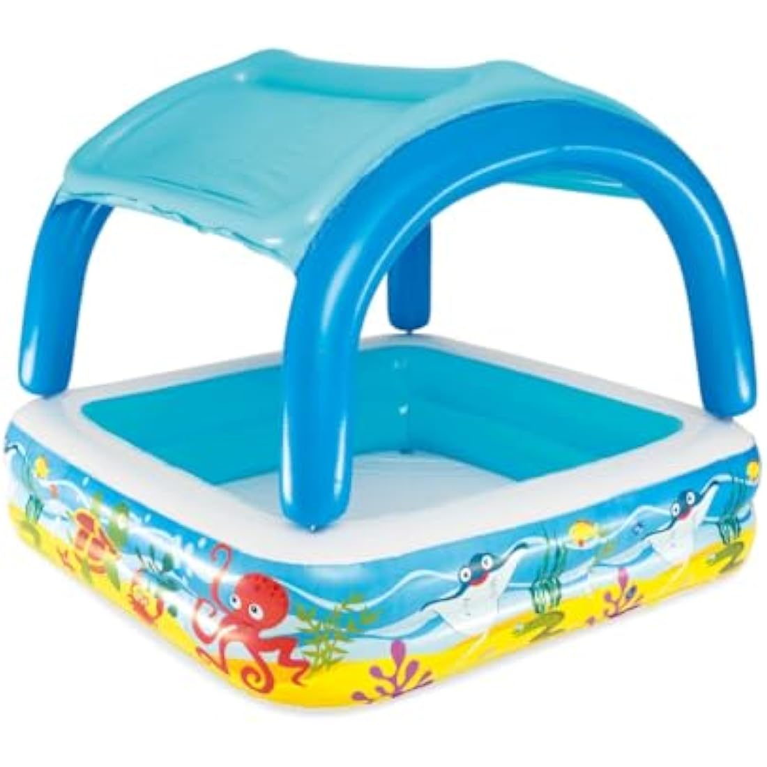 Bestway Inflatable Kids Paddling Pool with Detachable Sunshade Canopy