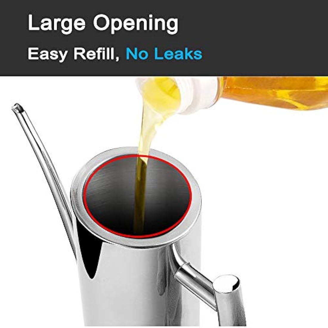 Stainless Steel Oil Dispenser – 700ml Non-Drip Cruet