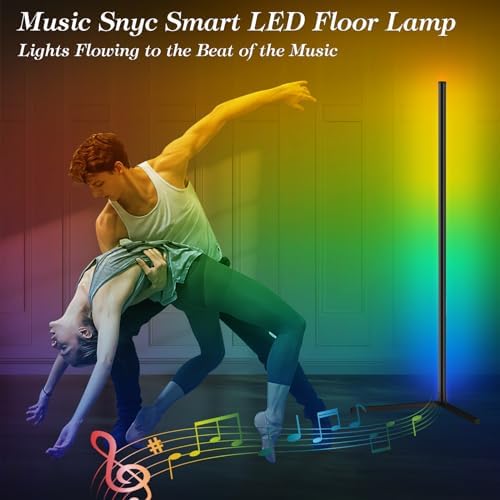 Smart RGB LED Corner Floor Lamp | 165cm Music Sync Mood Light