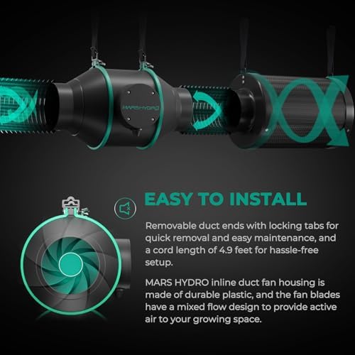 Mars Hydro 4 Inch Inline Fan and Carbon Filter Kit with Smart Controller