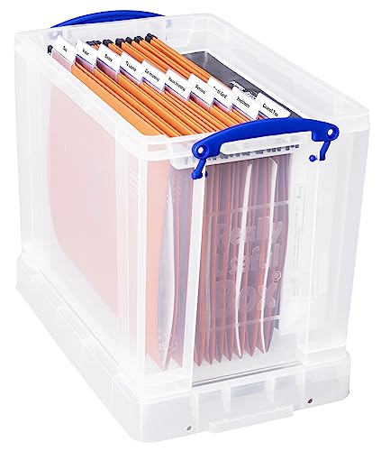 Really Useful Box 19 Litre Clear Plastic Storage Bins | Pack of 4