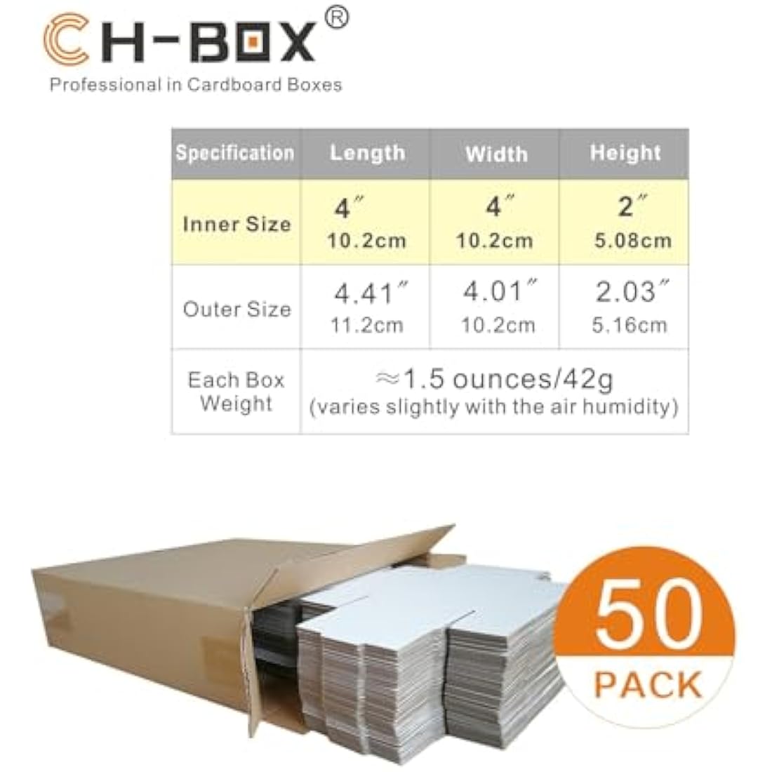 Jolof Store White Corrugated Postal Boxes | 10x10x5cm Small Mailers (50 Pack)