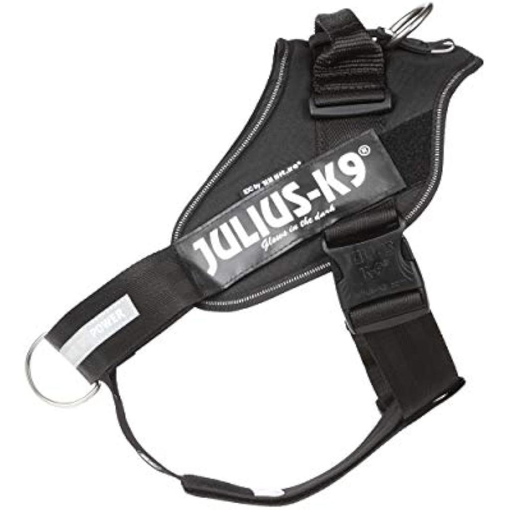 Julius-K9 IDC Powerharness Dog Harness with Front Control Y-Belt - Black