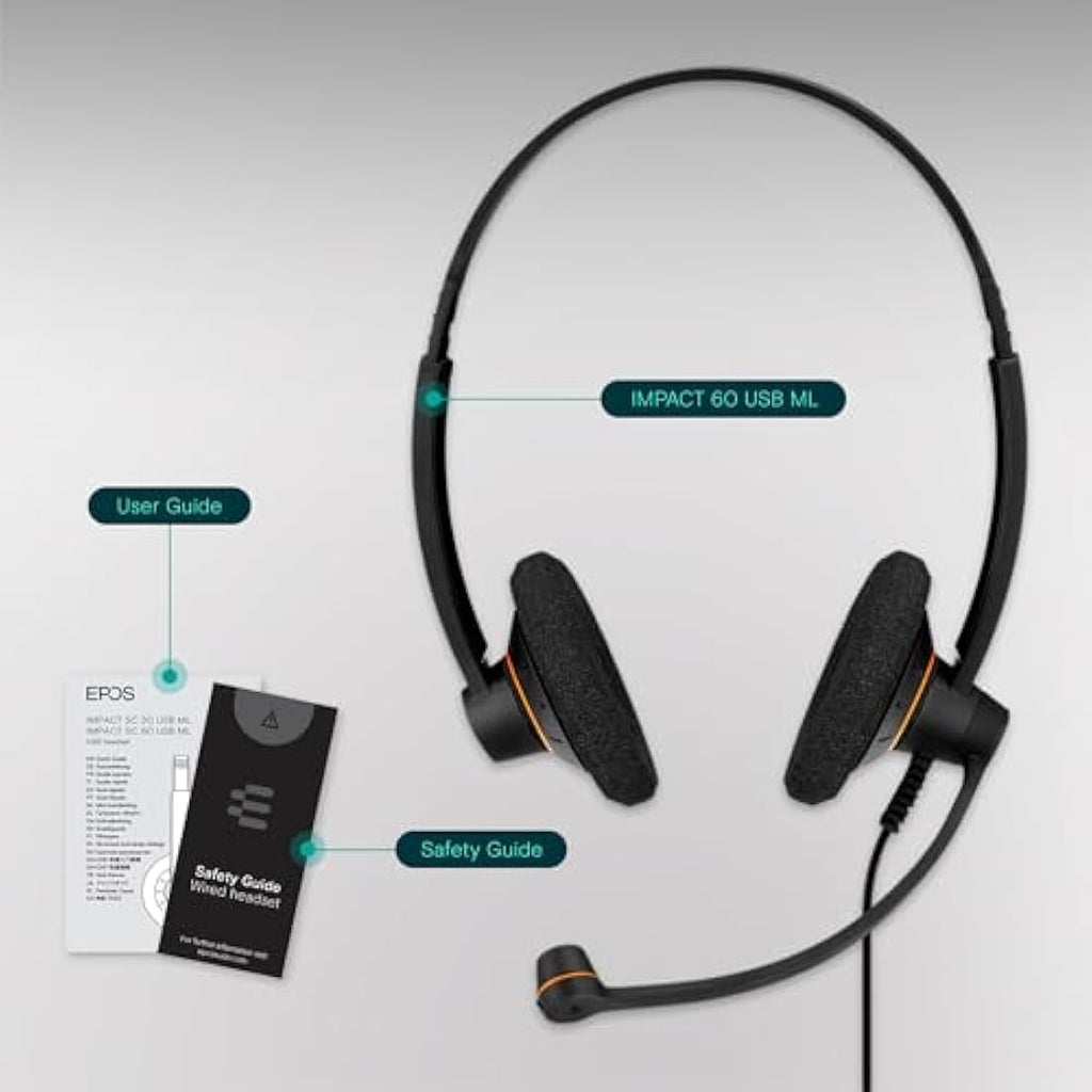 EPOS Sennheiser Impact SC 60 USB ML Double-Sided Wired Office Headset