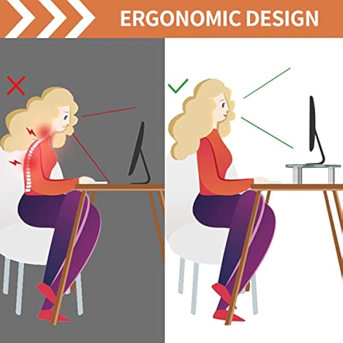 Hemudu 2-Pack Triangle Monitor Stand Riser | Tempered Glass Corner Desk