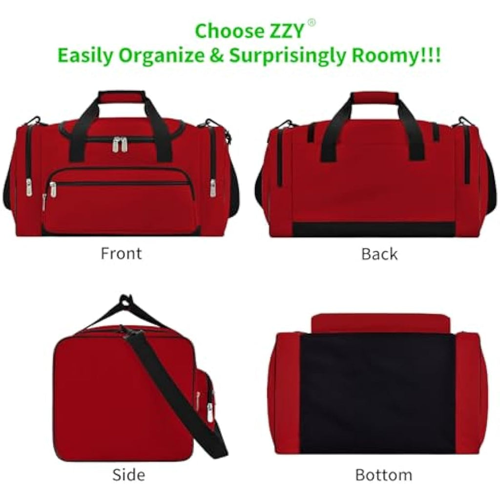 Sport Gym Duffle Bag | 40L Red Weekender Holdall