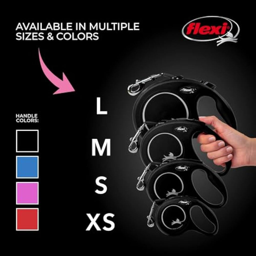 Flexi New Classic Retractable Cord Dog Leash - Small, 26ft, Black