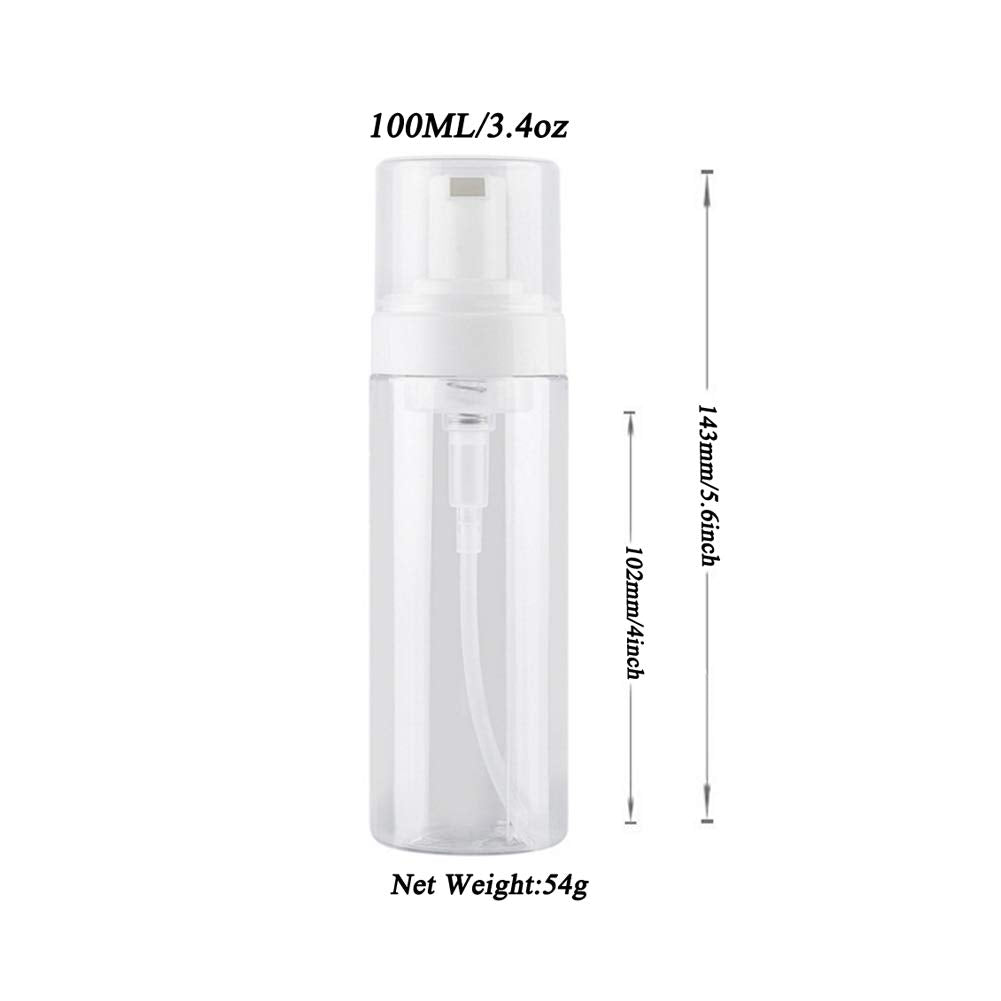 2PCS 100ML/3.4Oz Refillable Empty Plastic Foam Foamer Dispenser Pump Bottles Cosmetics Lotion Makeup Shampoo Facial Cleanser Liquid Soap Dish Foaming - image 2