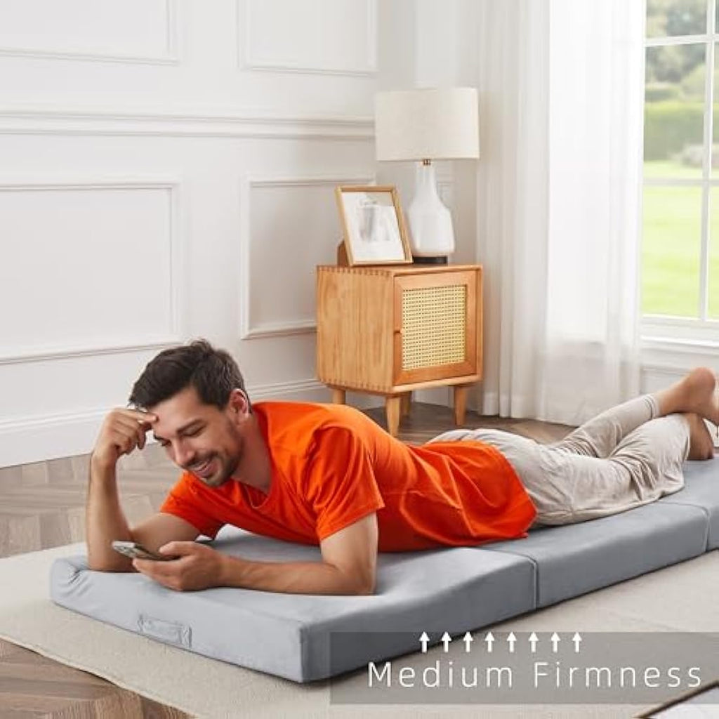 10cm Trifold Memory Foam Mattress – Portable Single Sleeping Pad