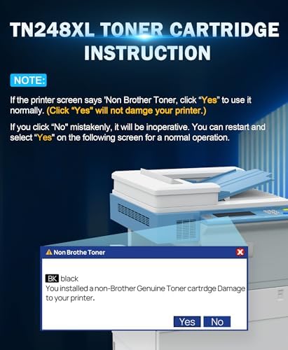HALLOLUX TN248XL High-Yield Toner Cartridges for Brother Printers | 4 Pack