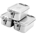 Nicelock Stainless Steel Snack Containers – 400ml Leakproof Food Prep, 3 Pack
