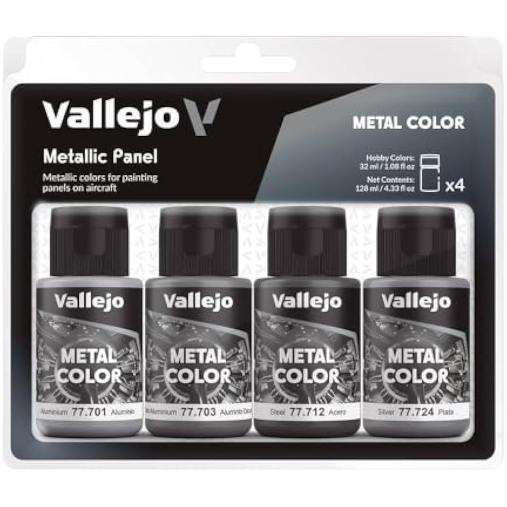 Vallejo Metal Color Set – Metallic Acrylic Paints for Model Painting