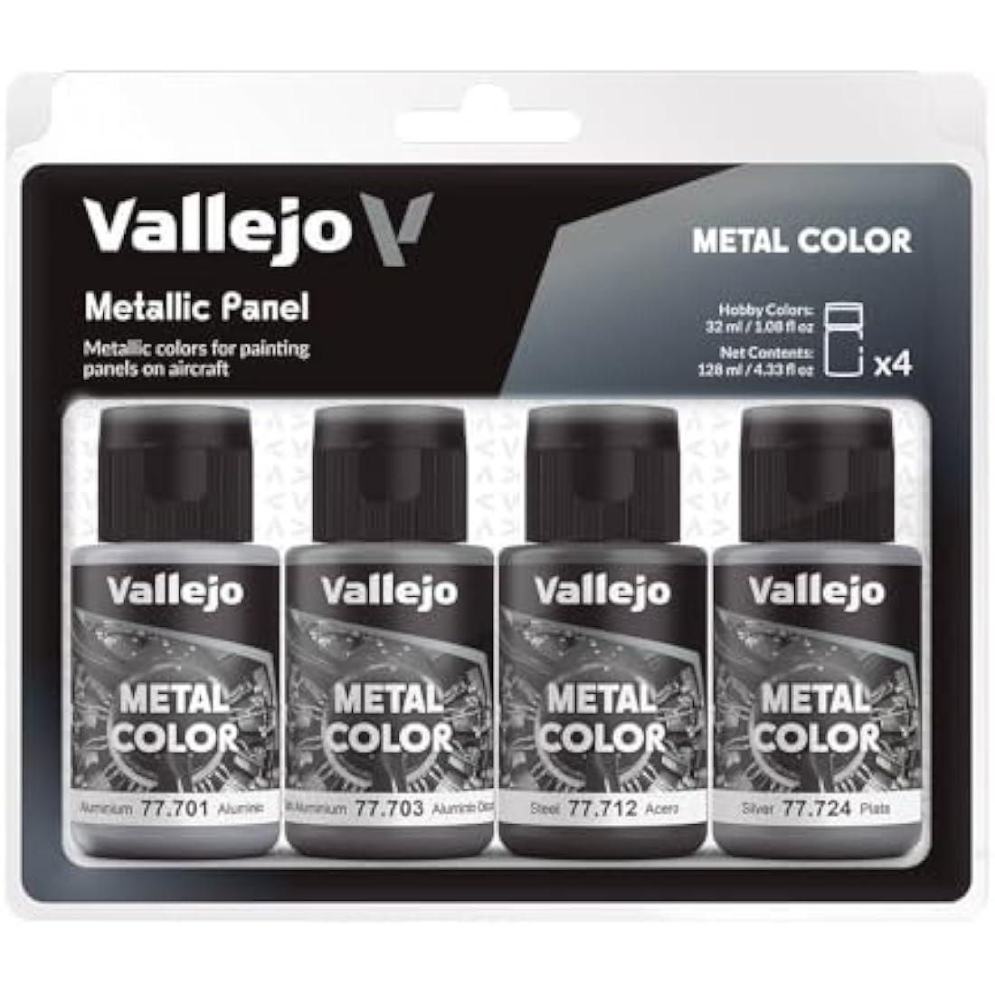 Vallejo Metal Color Set – Metallic Acrylic Paints for Model Painting