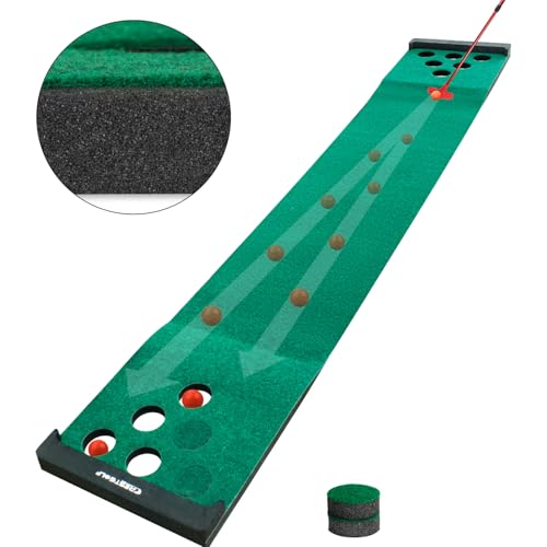 KOFULL Golf Putting Green - Indoor Outdoor Practice Mat with 2 Putters