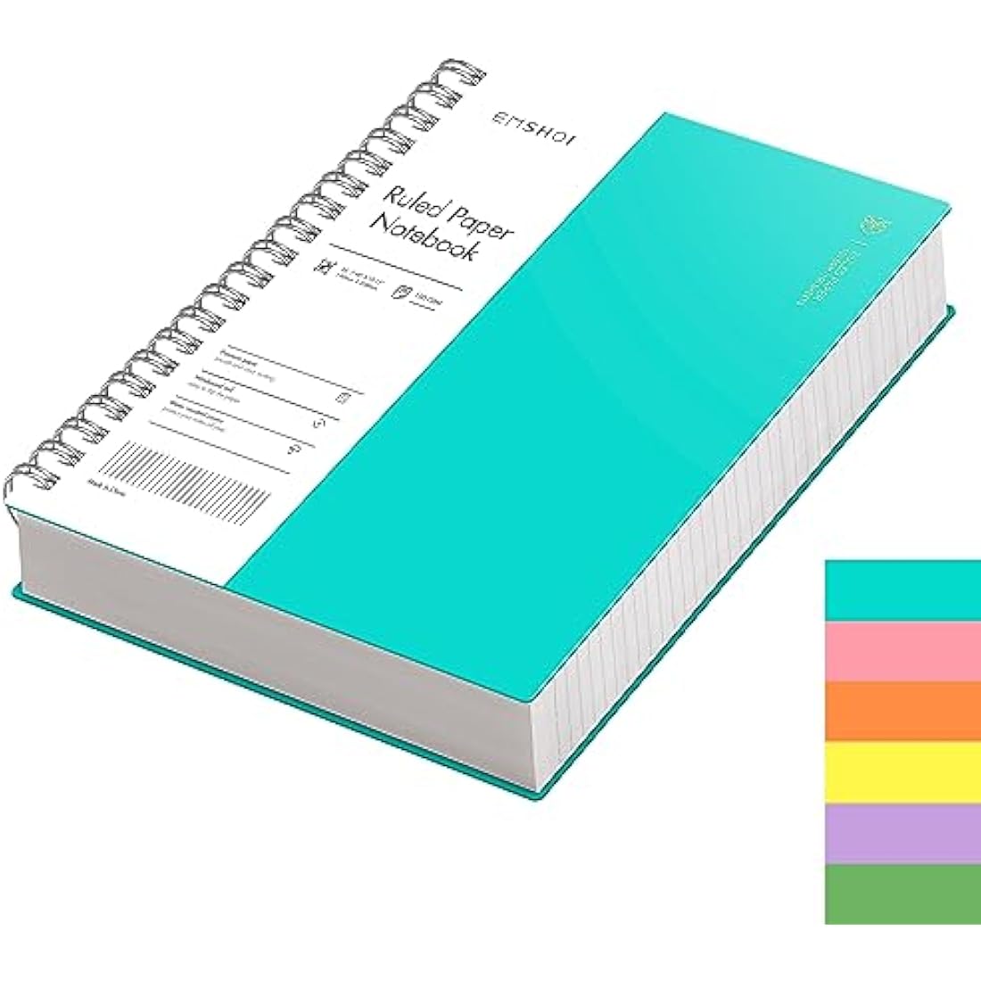 EMSHOI B5 Spiral Notebook | 300 Pages 100gsm Thick Paper Journal, Light Blue