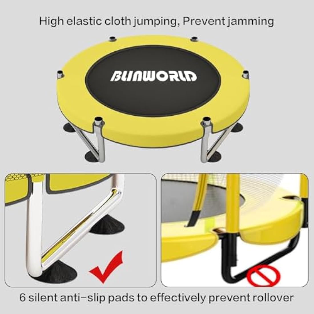 Jolof Store Kids Trampoline with Basketball Hoop and Enclosure