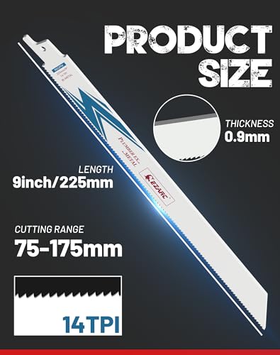 EZARC Bi-Metal Cobalt Reciprocating Saw Blades for Metal Cutting | 25-Pack