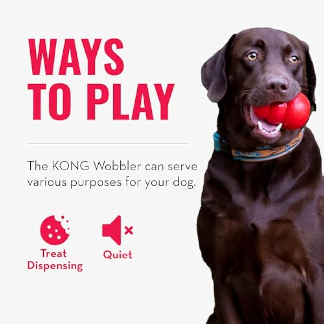 KONG Wobbler Interactive Dog Toy – Large Treat Dispensing Slow Feeder