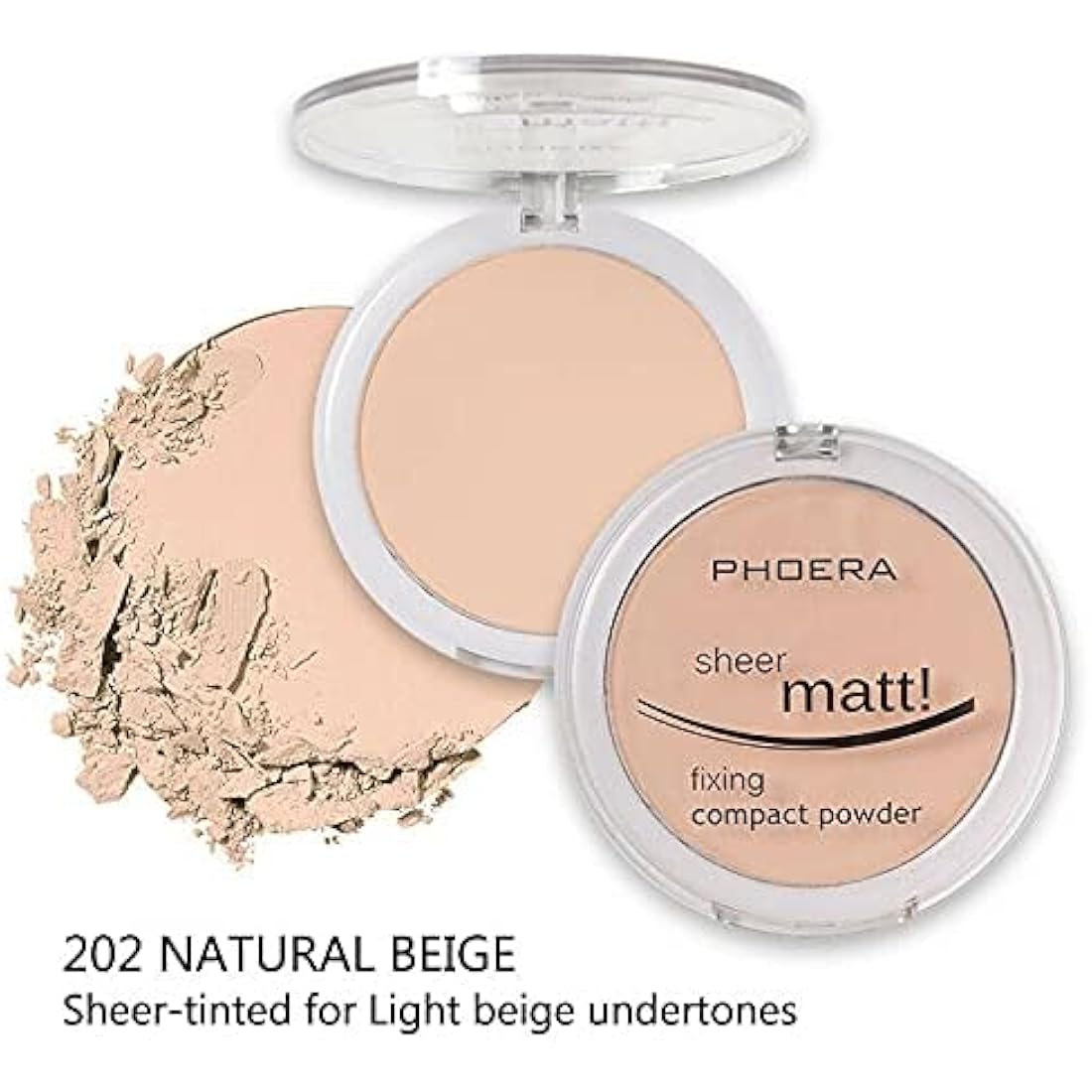 PHOERA Sheer Matte Fixing Powder – Long Lasting Vegan Pressed Powder