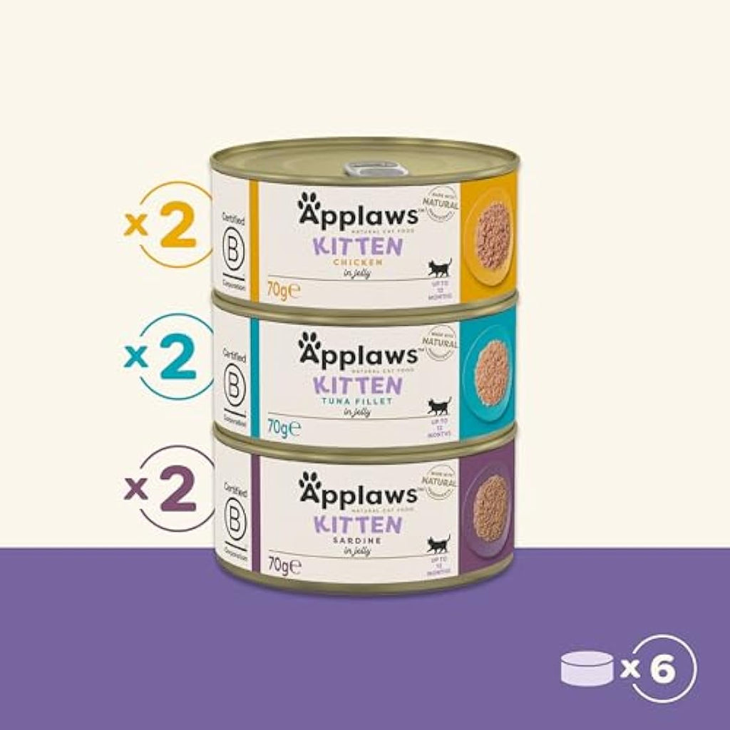Applaws Natural Kitten Wet Cat Food Multipack - Chicken & Fish, 6x70g