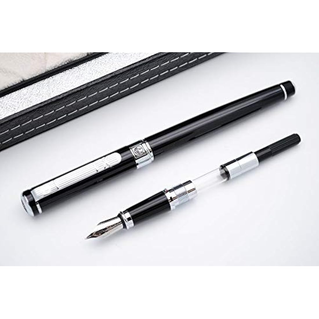 Picasso 902 Gentleman Fountain Pen - Platinum Clip with Gift Box