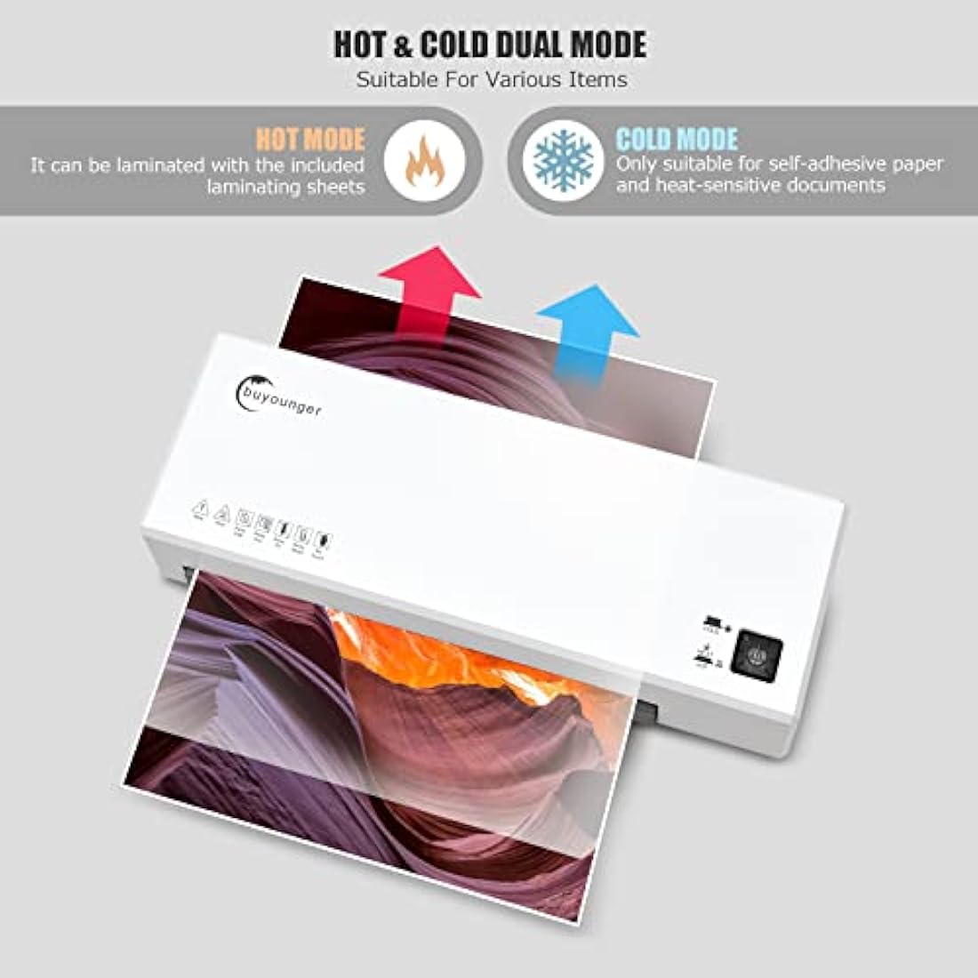 Buyounger 4-in-1 A4 Laminator Machine with Paper Trimmer & 40 Pouches