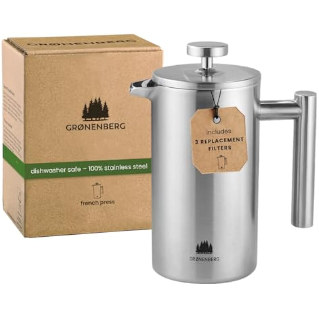 Groenenberg Insulated French Press – Stainless Steel Coffee Maker