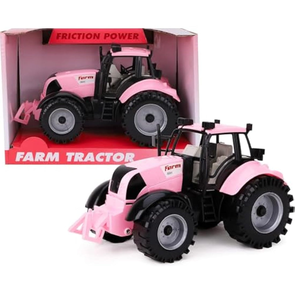 Toyland Friction Powered Farm Tractor with Opening Bonnet - Pink