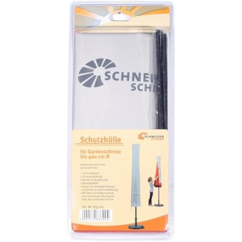 Schneider Parasol-Schutzhülle – Silbergrau, für Schirme bis 400 cm Ø