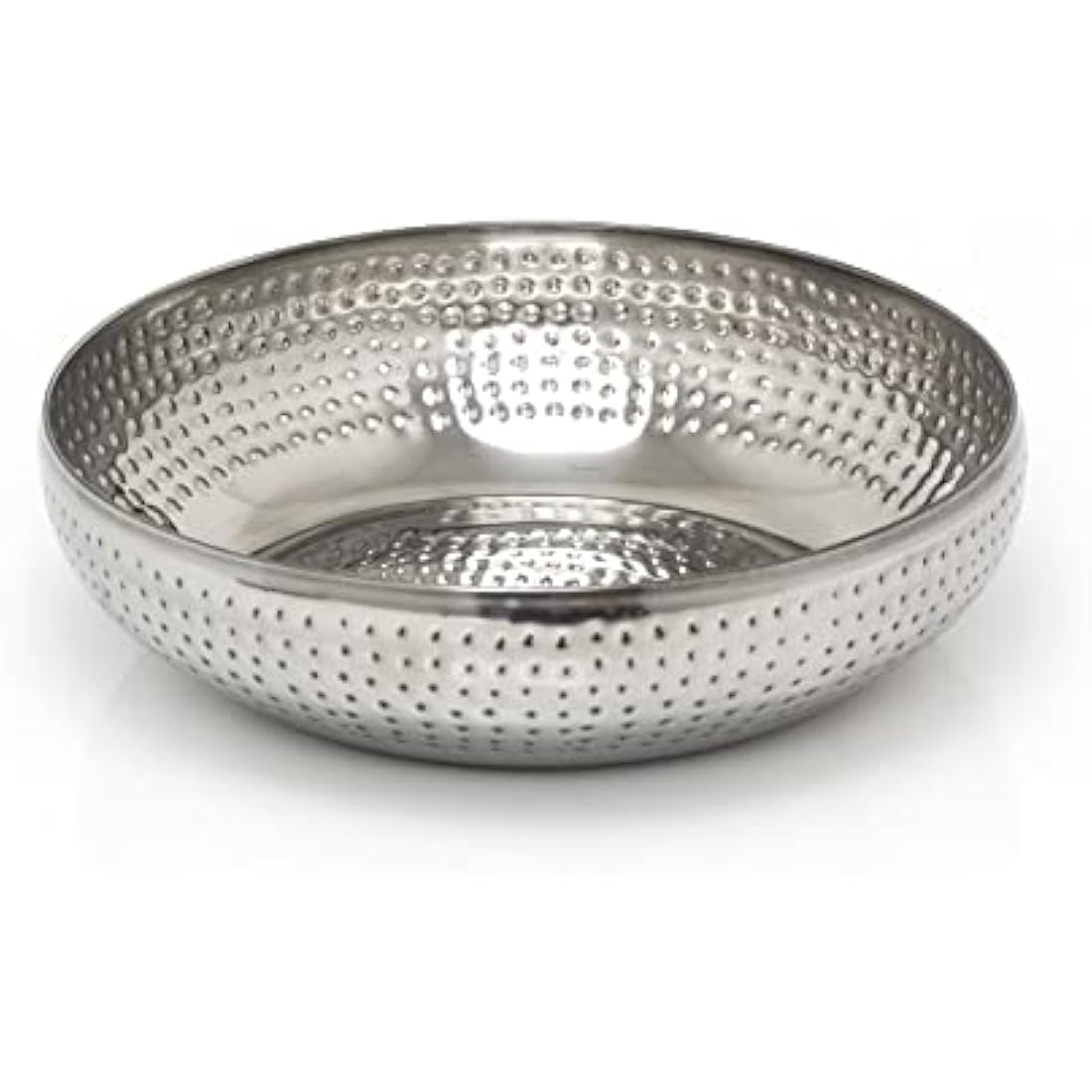 38cm Extra Large Stainless Steel Fruit Bowl | Hammered Silver