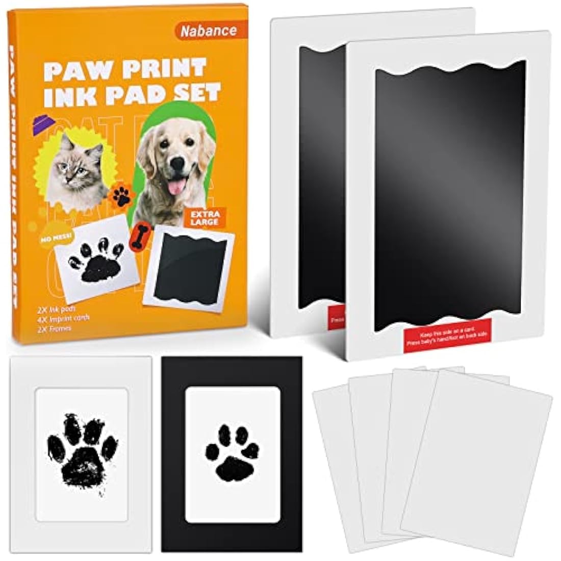 Jolof Store Inkless Baby Handprint and Dog Paw Print Kit with Photo Frames