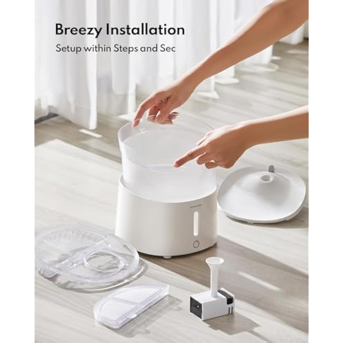 Homerunpet Cat Water Fountain – 2L Silent Pet Fountain with Wireless Pump
