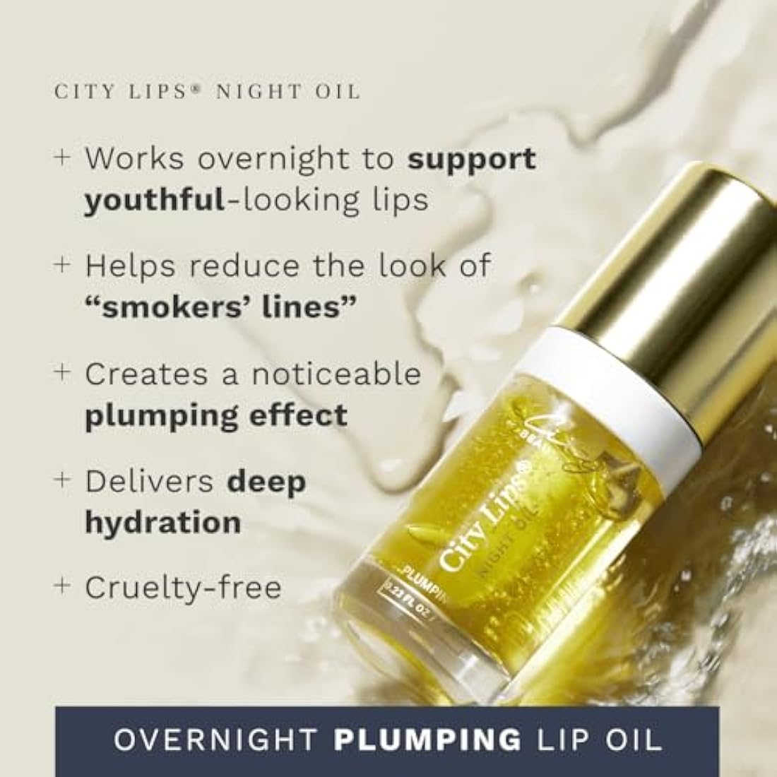 City Beauty City Lips Night Oil – Hyaluronic Acid Plumping Lip Treatment