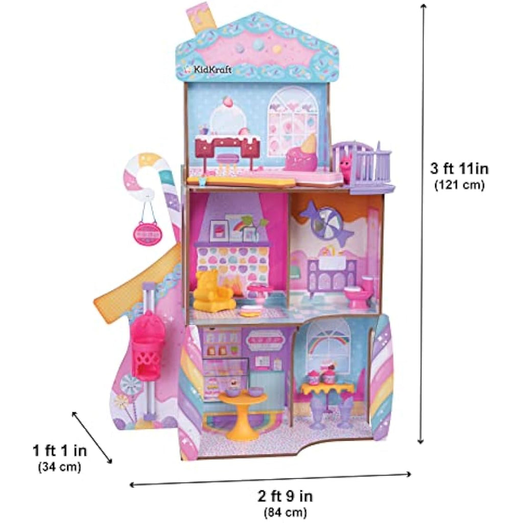 KidKraft Candy Castle Wooden Dollhouse with 28 Furniture Pieces