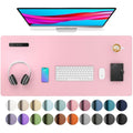 Jolof Store PU Leather Desk Pad - Waterproof Non-Slip Mat, Fairy Pink